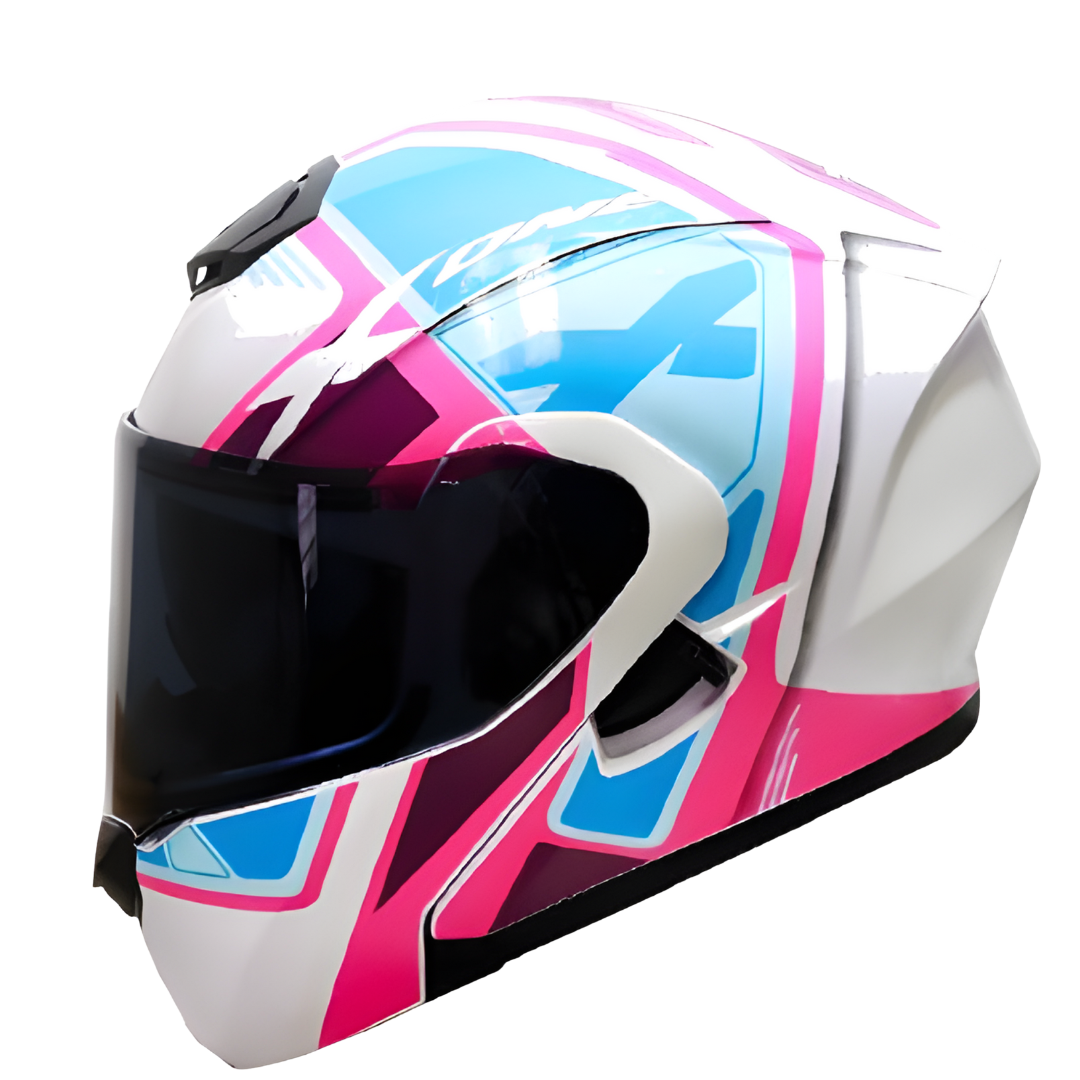 Casco Abatible X-One "Puzzle" - Edición Sport (Blanco/Fucsia)