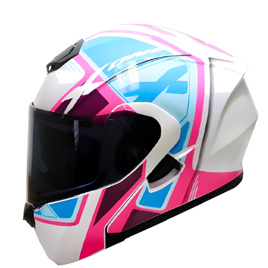 Casco Abatible X-One "Puzzle" - Edición Sport (Blanco/Fucsia)