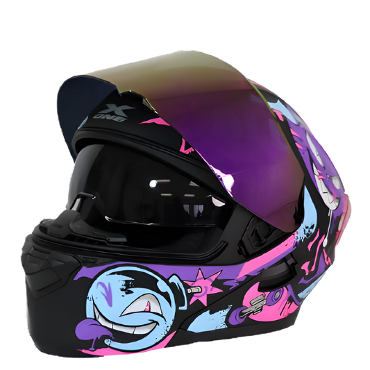 Casco Abatible X-One 3000GT - Edición "Burn It All" (Púrpura/Negro)