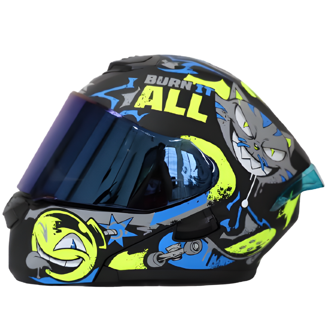 Casco Abatible X-One 3000GT - Edición "Burn It All" (Gris/Azul)
