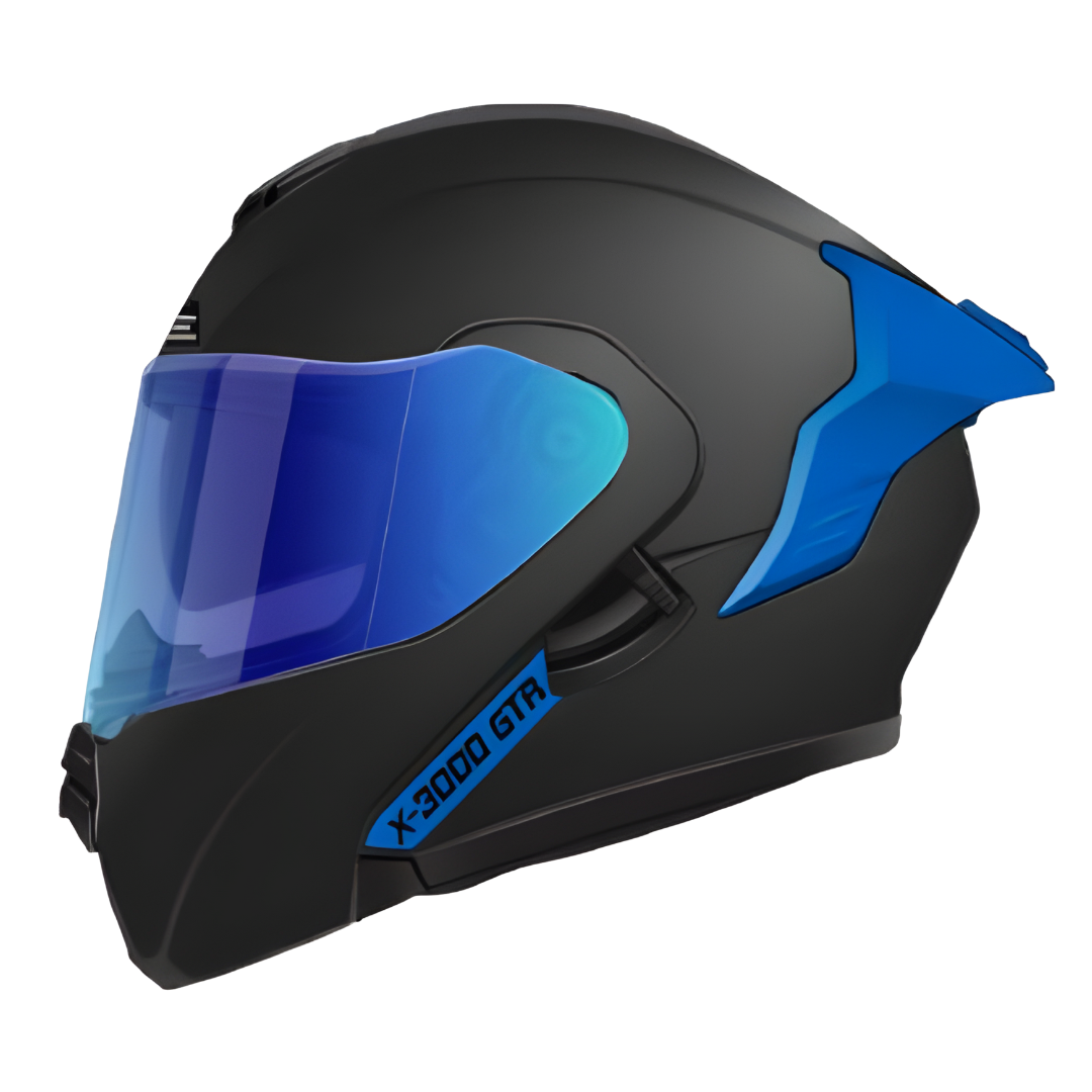 Casco Abatible X-One "Solid" - Edición Blue Stealth (Negro Mate)