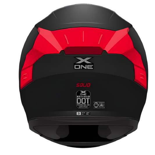 Casco Abatible X-One "Solid" - Edición Red Stealth (Negro Mate)