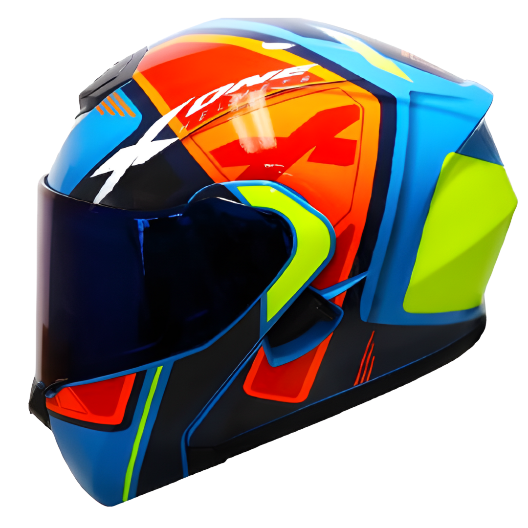 Casco Abatible X-One "Puzzle" - Edición Sport (Azul/Naranja)