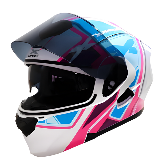 Casco Abatible X-One "Puzzle" - Edición Sport (Blanco/Fucsia)